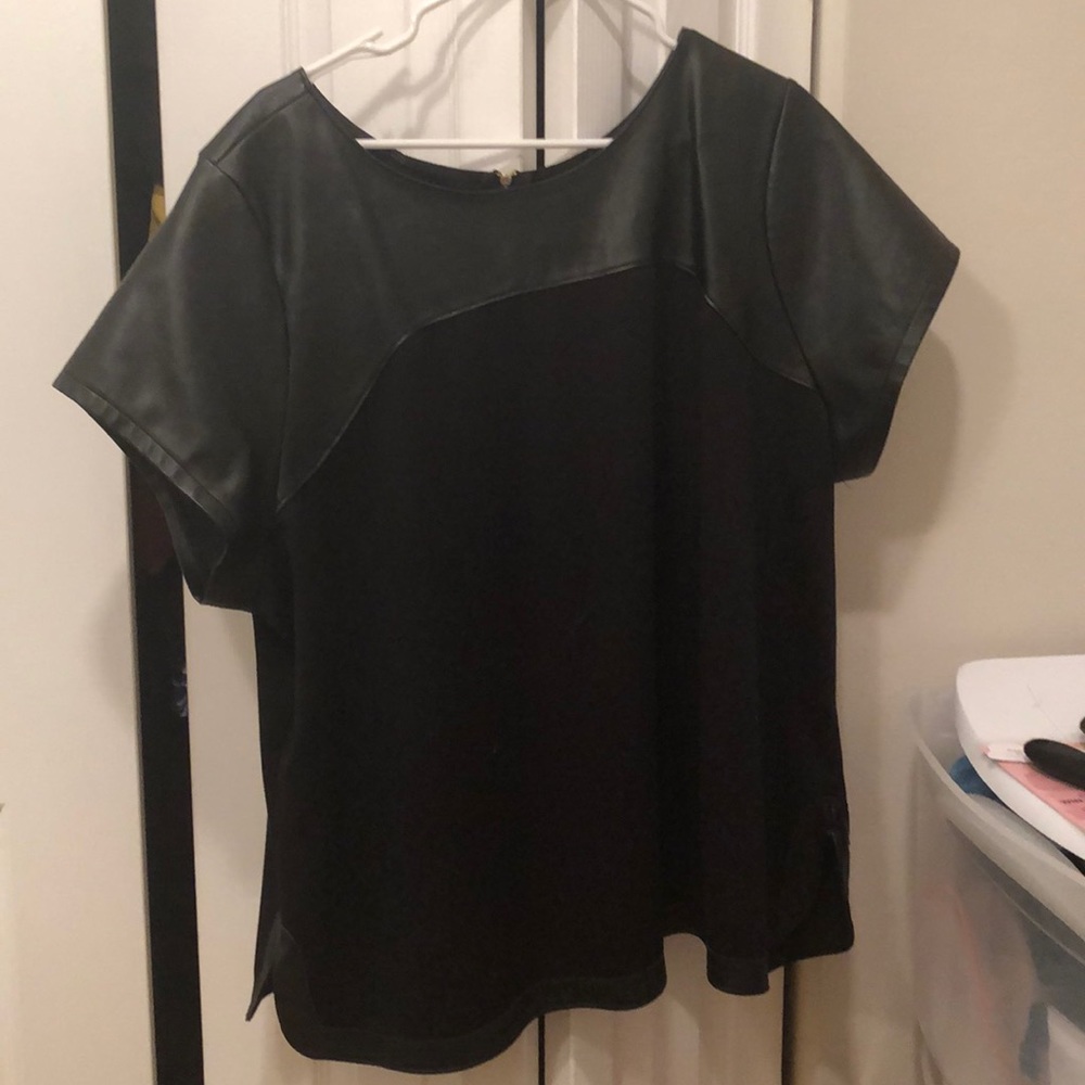 Vintage shirt with leather accents